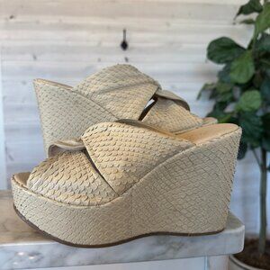 Matisse Snake Skin Wedges